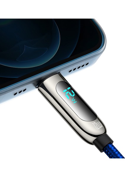 12W Lightning To USB Dijital Ekranlı Hızlı Şarj Kablosu 1.2m (Rosstech Türkiye Garantili)