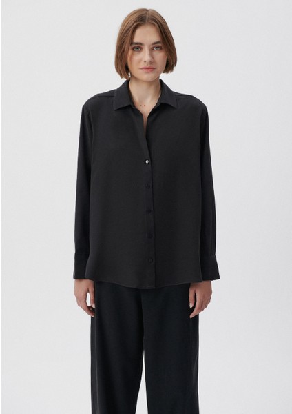 Kadın Lux Touch Siyah Tencel Gömlek 1210554-900 fiyatları