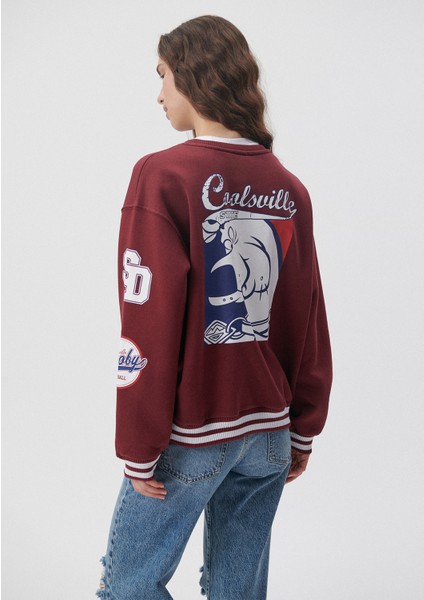 Kadın Scooby Doo Baskılı Bordo Sweatshirt 1S10031-85493 fiyatları