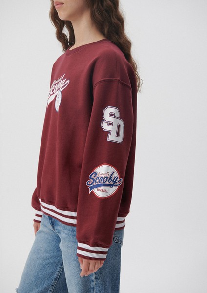 Kadın Scooby Doo Baskılı Bordo Sweatshirt 1S10031-85493 indirimleri