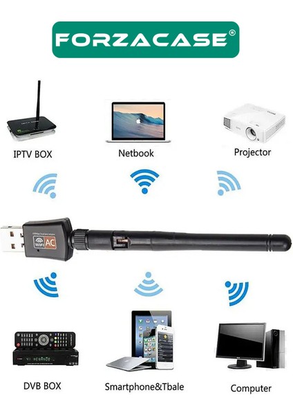 2.4ghz 600 Mbps USB Wireless Adaptör Wifi Anten - FC104 fiyatları