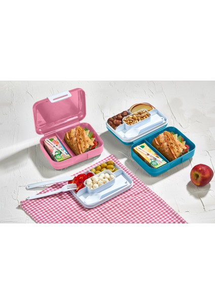 Beslenme Kutusu Çift Katlı Alt Hazne Iki Bölmeli Yemek Saklama Kabı Çatal Kaşık Bıçak Set modelleri