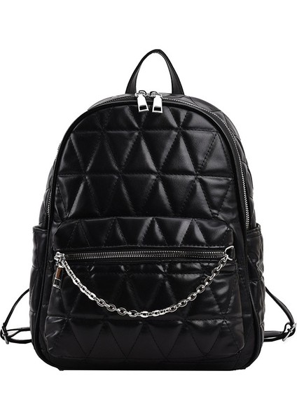 Dokulu Eşkenar Dörtgen Gündelik Sırt Çantası (Yurt Dışından)