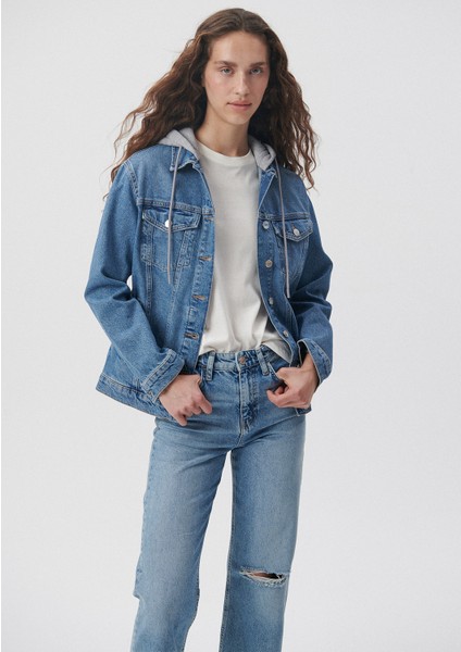 Kadın Karla Mavi 90s Jean Ceket 110154-85296