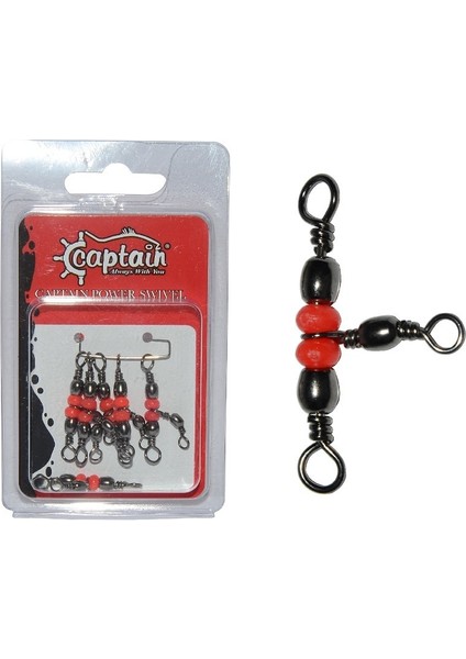 5129 Üçlü Boncuklu T Fırdöndü 6'lı Paket Black Nikel