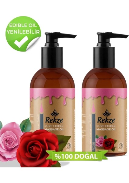 2 Adet Gül Aromalı Nemlendirici Kokulu Erotica Vucut Masaj Yagı 120 ml