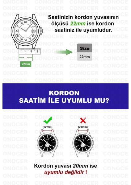 Qcy Gtc Uyumlu Yüksek Kalite 22MM Hasır Dokuma Kordon Kayış