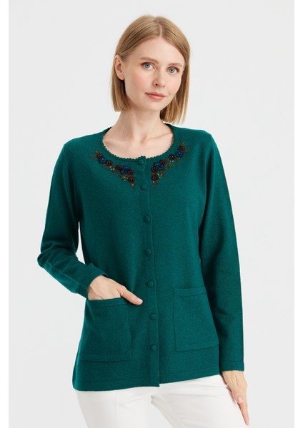 Kadın Sıfır Yaka Kenarı Dantel Işlemeli Yün Hırka K.ö.başı fiyatları