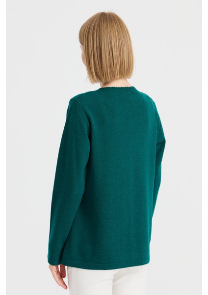 Kadın Sıfır Yaka Kenarı Dantel Işlemeli Yün Hırka K.ö.başı fırsatları