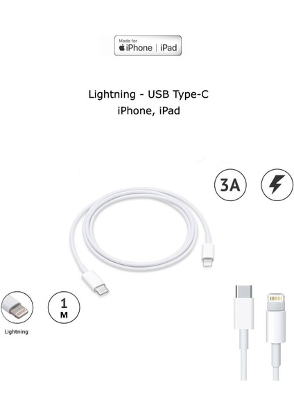 Apple Iphone 14/13/12/11 Serileri Uyumlu Iphone Hızlı Şarj Kablosu USB C To Lightning Yeni Nesil