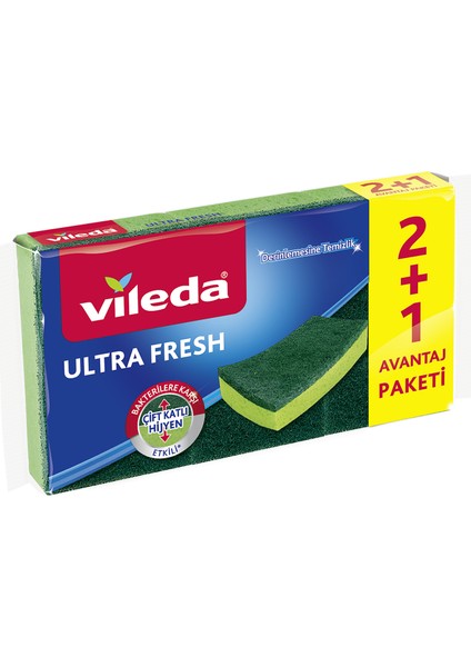 2+1 Ultrafresh Düz Bulaşık Süngeri