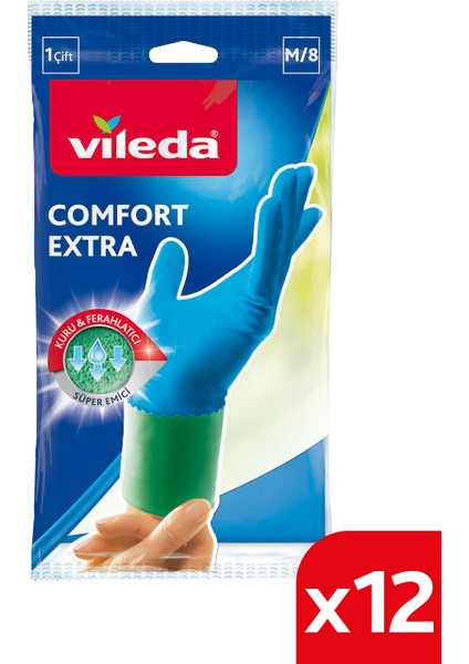 12 Paket Comfort Extra Orta Boy Bulaşık Eldiveni