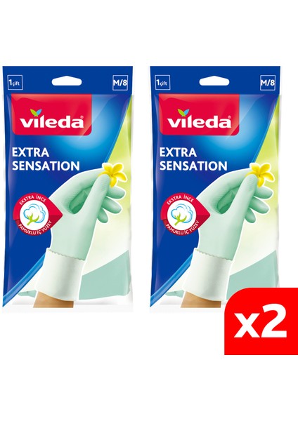2 Paket Extra Sensation Orta Boy Bulaşık Eldiveni
