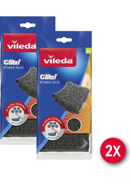 2 Paket 2'li Power Inox Çelik Bulaşık Sünger