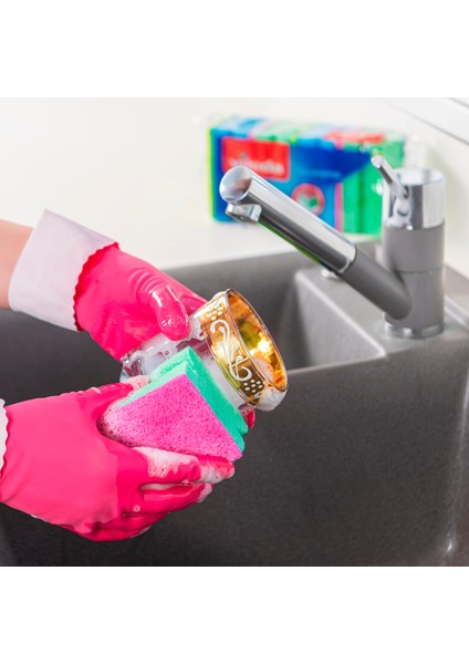 12 Paket Standart Orta Boy Bulaşık Eldiven modelleri