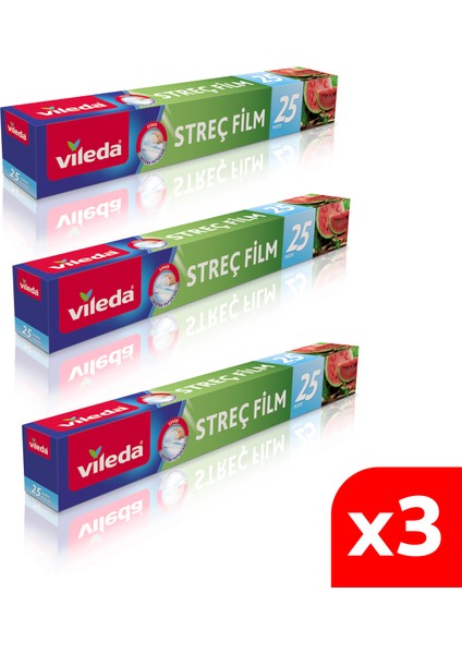 3 Paket 25 Mt Streç Film