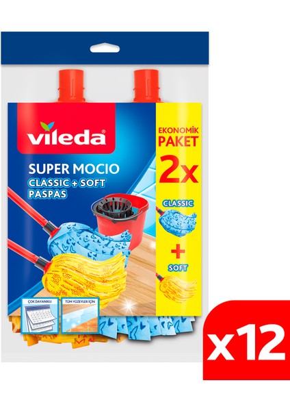 12 Paket Supermocio Klasik + Ahşap Yedek Paspas