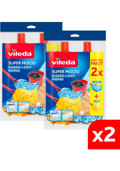 2 Paket Supermocio Klasik + Ahşap Yedek Paspas