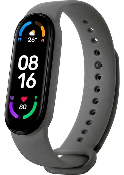 Xiaomi Mi Band 5 ve 6 Uyumlu [ Yüksek Kalite] Silikon Kordon Kayış