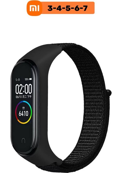 Xiaomi Mi Band 3/4/5/6/7 Uyumlu Hasır Dokuma Yüksek Kalite Kordon Kayış