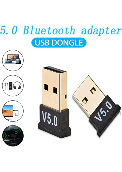 Mini V5.0 USB Bluetooth Dongle 5.0 Bluetooth Adaptör [tak Çalıştır]