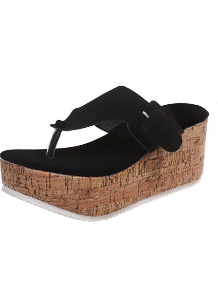 Yeni Stil Parmak Arası Terlik Gündelik Moda Geniş Kenarlı Kadın Platform Terlik (Yurt Dışından)