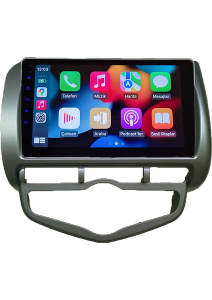 Honda 2001-2009 Jazz / 2005-2008 Cıty Dijital Kılma Android Sürüm 13 Kablosuz Carplay Navigasyon Multimedya 9 Inç Ekran 2gb Ram 32GB Rom Hafıza modelleri