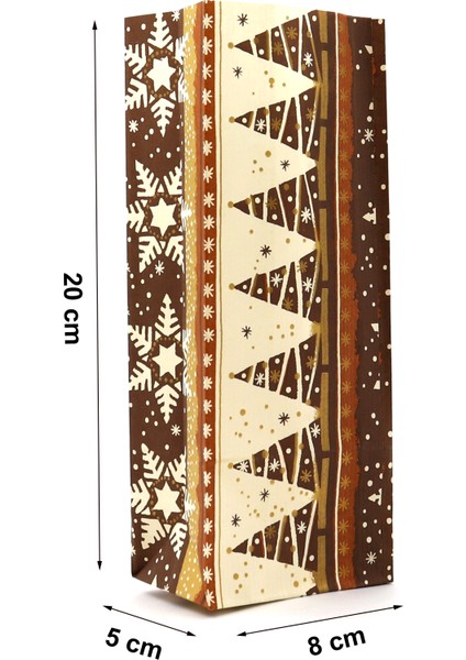 Desenli Kese Kağıdı 8X20X5 cm 10 Adet Model:23