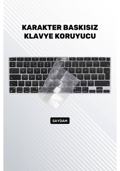 Macbook Air 2020 13 Inc M1 A2337 / A2179 Uyumlu Türkçe Q Klavye Slim Klavye Koruyucu Kılıf