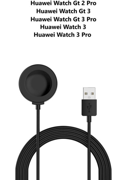 Huawei Watch Gt2 Pro/ Gt3 Pro Uyumlu Yüksek Kalite Şarj Cihazı Siyah