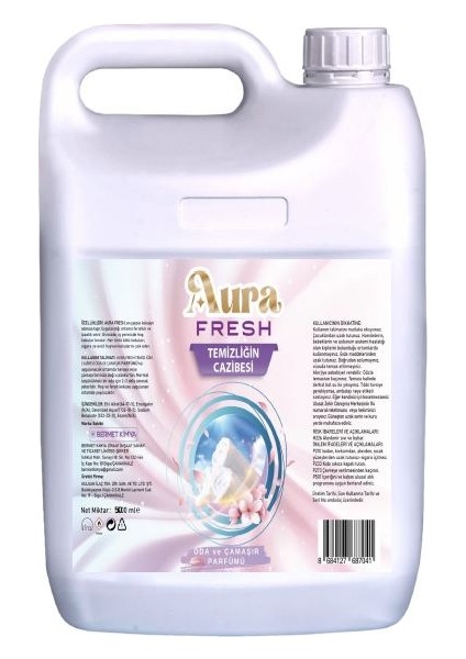 Bermet Kimya Aura Fresh Temizliğin Cazibesi Oda ve Çamaşır Parfümü Kokusu 5 Litre