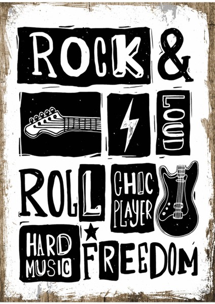 Rock Müzik Temalı Mdf Tablo