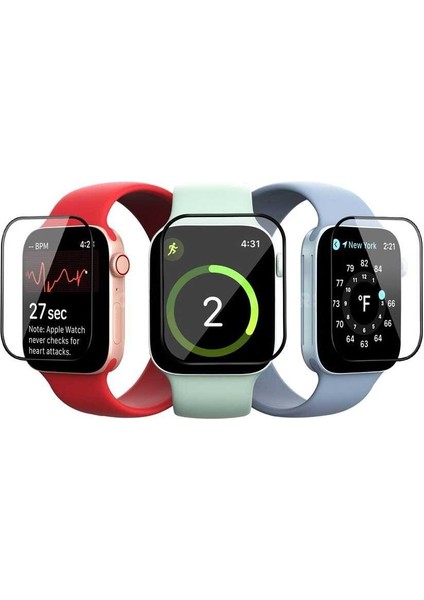 Apple Watch 7-8 (45MM), 3D Tam Kaplayan ( Yüksek Kalite ) Kırılmaz Nano Ekran Koruyucu