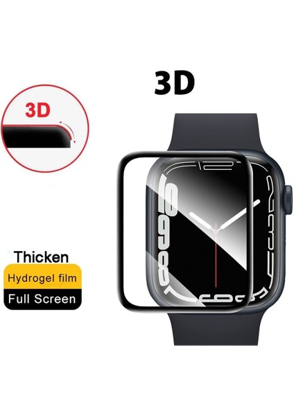 Apple Watch 7-8 (45MM), 3D Tam Kaplayan ( Yüksek Kalite ) Kırılmaz Nano Ekran Koruyucu