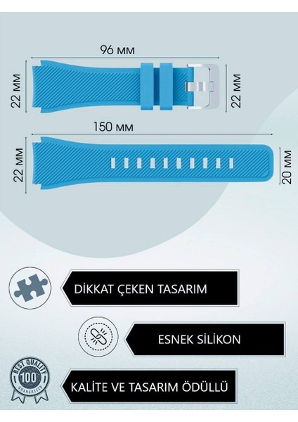 Huawei Watch Gt/ Gt2/ Gt3/ GT2E/ Gt2 Pro/ Gt3 Pro/ Watch 3 -3 Pro Silikon Çizgi Desenli Kordon Kayış