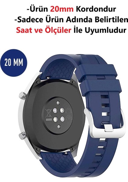 Huawei Watch Gt2 42MM Uyumlu (20MM) Desenli Silikon Yüksek Kalite Kordon Kayış