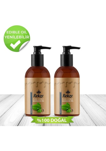 2 Adet Natura Kokusuz Yenilebilir Vücut Masaj Yağı 120 ml