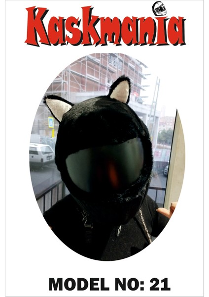 Peluş Kask Kılıfı cat