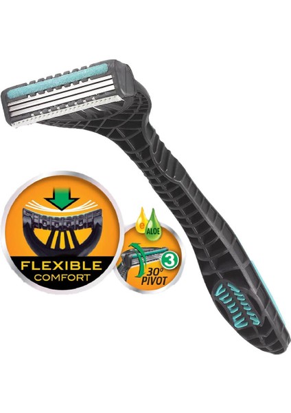 Wilkinson Sword Xtreme 3 Oynar Başlıklı 3 Bıçaklı Kullan At Tıraş Bıçağı 6+2 Avantaj Paketi - 8'li