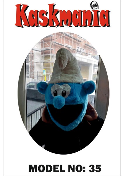 Peluş Kask Kılıfı Şirinler