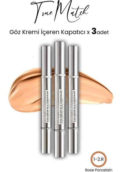 L'oréal Paris Loreal Paris True Match Göz Kremi Içeren Kapatıcı Rose Porcelain 1-2.R X 3 Adet