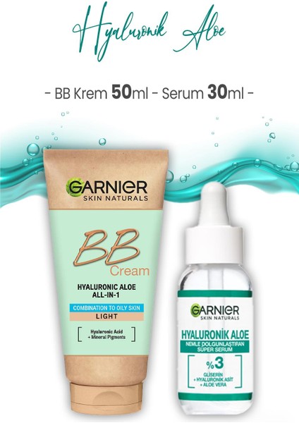 Süper Serum Dolgunlaştıran Hyaluronik Aloe 30 Ml Ve Bb Krem Açık Ton 50 Ml