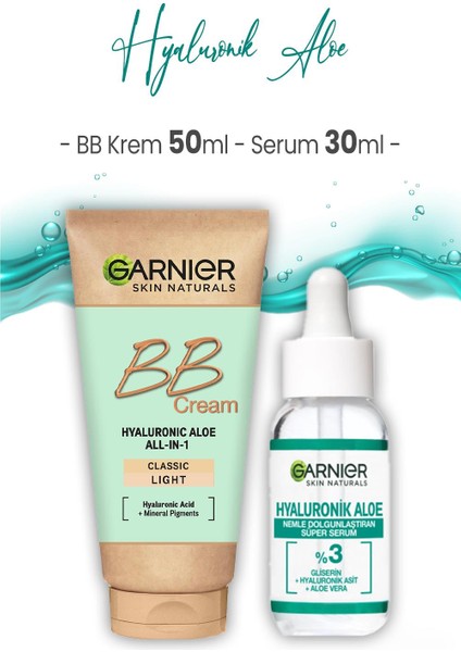 Süper Serum Hyaluronik Aloe 30 Ml Ve Bb Krem Açık Ton 50 Ml