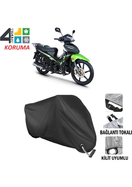 Rks Sniper 50 Branda Motosiklet Brandası Bağlantı ve Kilit Uyumlu Siyah