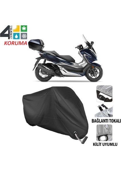 Honda Forza 250 Branda Motosiklet Brandası Arka Çanta Bağlantı ve Kilit Uyumlu Siyah