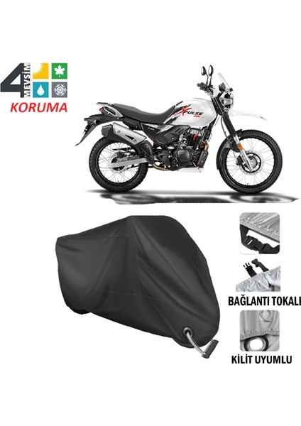 Hero Xpulse 200 Branda Motosiklet Brandası Bağlantı ve Kilit Uyumlu Siyah