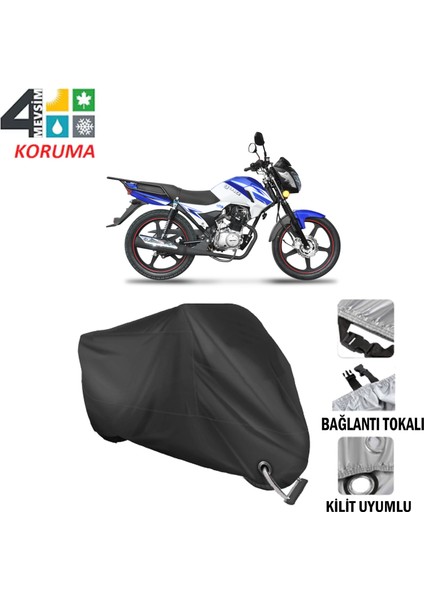 Yuki Fifty 50 Branda Motosiklet Brandası Bağlantı ve Kilit Uyumlu Siyah