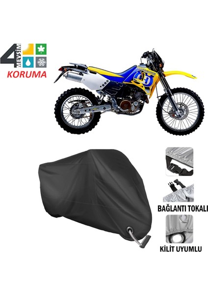 Husqvarna Te 610 Branda Motosiklet Brandası Bağlantı ve Kilit Uyumlu Siyah