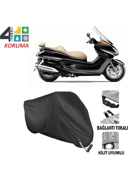 Yamaha Majesty 250 Branda Motosiklet Brandası Bağlantı ve Kilit Uyumlu Siyah