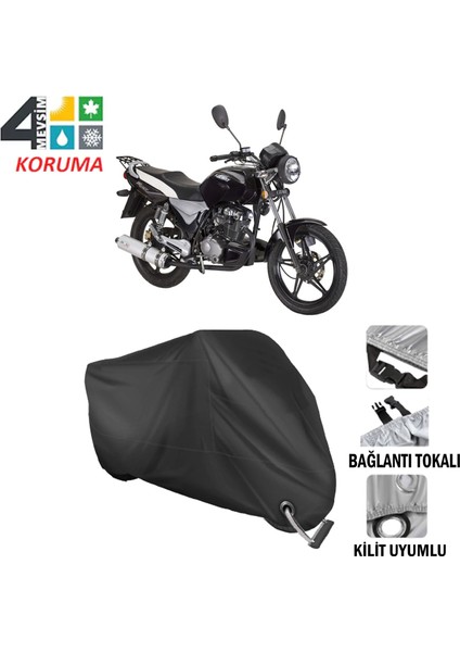 Keeway Speed 150 Branda Motosiklet Brandası Bağlantı ve Kilit Uyumlu Siyah
